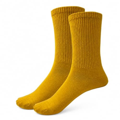 Plain Bamboo Blend Socks, Ribbed Crew Socks for Men and Women, Soft Everyday Casual Socks for Work, Travel, Walking, Boots, Trainers and Daily Wear, Solid Colour Mid-Calf Socks