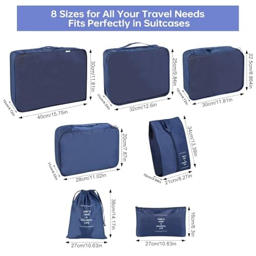 7-Piece Packing Cube Set for Suitcases, Waterproof Travel Organizer Bags for Clothes, Shoes, Cosmetics & Accessories, Lightweight Luggage Organizer Set for Travel, Business Trips & Vacation — view 3