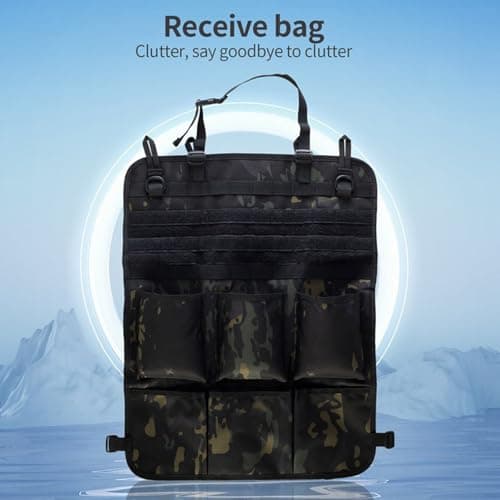 SUPBEI Car Seat Back Organizer Car Backseat Organizer Tactical Vehicle Panel Universal Fit Car Seat Cover Protector Car Organizer for Travel Accessories,Dark Camouflage — view 2
