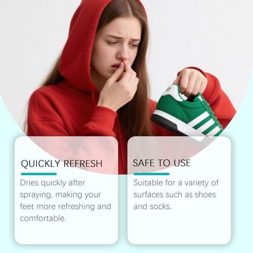 Powerful Shoe Deodorizer Spray & Odor Eliminator, Fast-Acting Foot Deodorant for Smelly Feet, Long-Lasting & Versatile Shoe Freshener & Deodoriser, Smelly Shoes Odor Remover & Foot Smell Treatment — view 3
