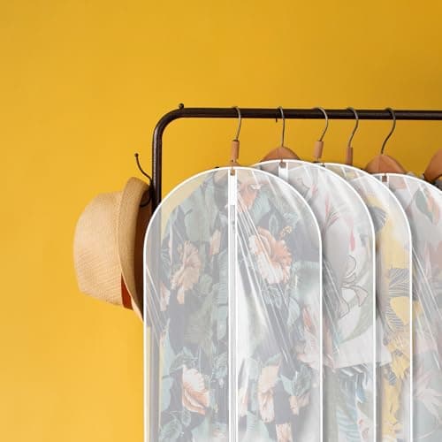Garment Bags for Hanging Clothes, 2Pcs Hanging Garment Bag Plastic Dustproof Suit Bag PEVA Breathable Garment Cover for Suits Dance Clothes Closet, 24 x 40 Inch — view 5