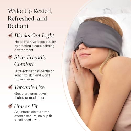 Kitsch Satin Sleep Mask - Charcoal Black — view 5