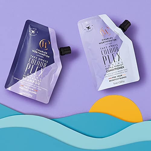 Charles Worthington ColourPlex Toning Violet Conditioner Takeway, Travel Size, Tone and Brighten, Salon Purple Conditioner for Blondes, 75ml — view 4