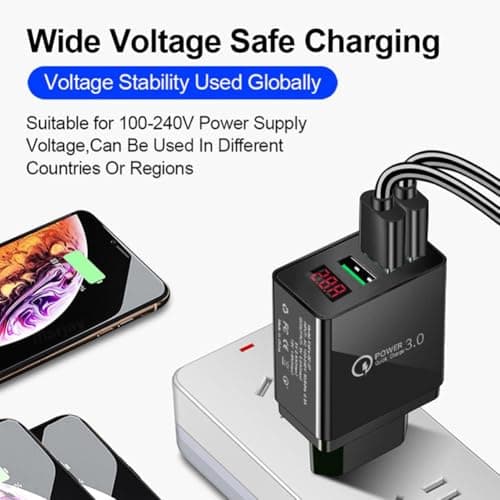 Pro Phone Charger, 4-Port Quick Charge 3.0 Hub with Temp Control & Fast Charging, Pro Charger Wall Charge for Travel & Home,Universal Compatibility for All Phones — view 4