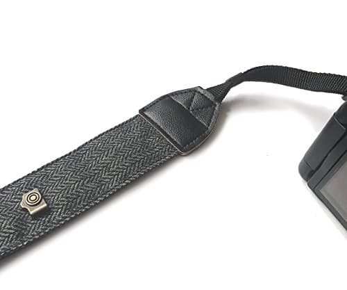 Bestele Camera Shoulder Neck Belt Strap, Soft Vintage Print Camera Straps for Women Men for DSLR/SLR/Nikon/Canon/Sony/Lumix/Fujifilm/Rico/Samsung/Pentax/Olympus etc.(Soft Black) — view 4