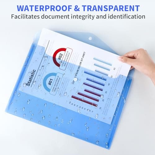 Smarpau A4 Plastic Wallets 20 Pack, Document File Folders with Labels — view 4
