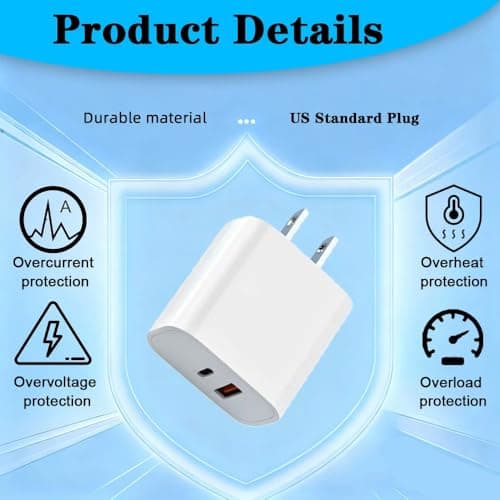 US Plug Adaptor Charger- UK to USA Travel Plug Adaptor 2 Pin 20W USB C&A Ports, Type C +USB Dual-Port Design for Shaver Toothbrush, for iPad iPhone Samsung (Do not use in the UK) — view 4