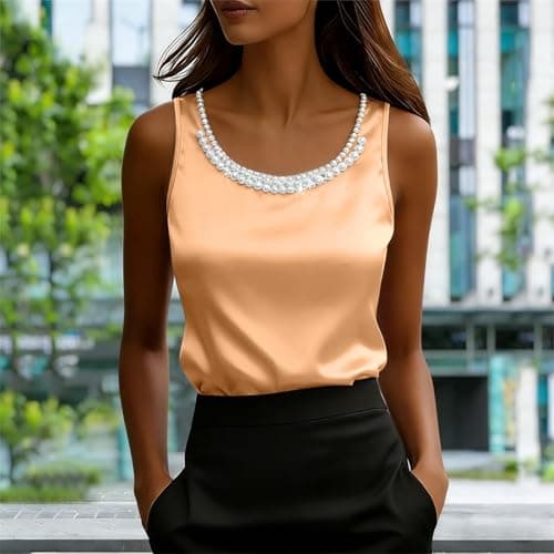 Women's Vest Top Crew Neck Slim Fit, Solid Colour, Summer Sleeveless Top for Streetwear, Parties, Lounging, Trips and Everyday Wardrobe Looks, Soft Weekend Outfit Feel, UK Wardrobe Es (Rose Gold, XXL) — view 3