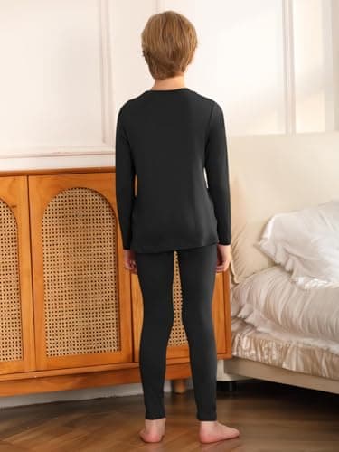 Haloumoning Boys Thermal Underwear Set Long Sleeve, Black, 13-14 Years — view 6