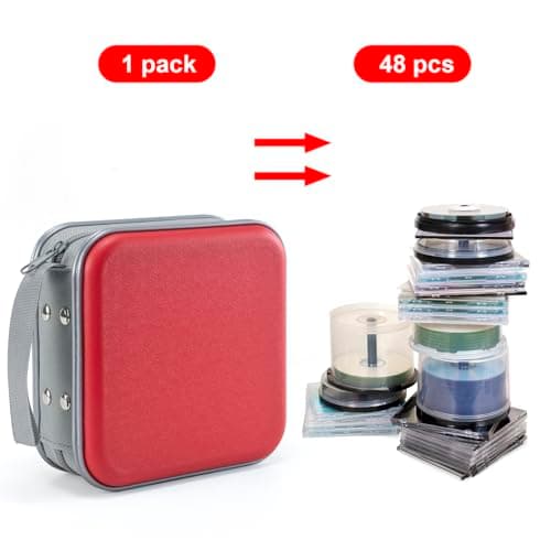 UENTIP CD Case,48 Capacity Hard Plastic CD Case Holder,for Car,Home＆Travel — view 4