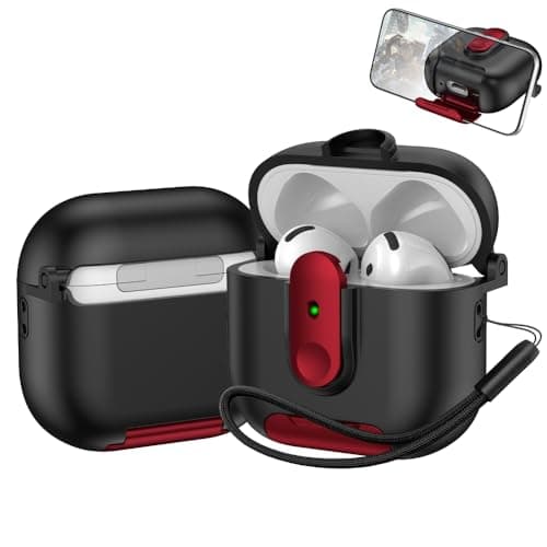 2-in-1 Earphones Case for Apple AirPods 4 (2024),Red+Black