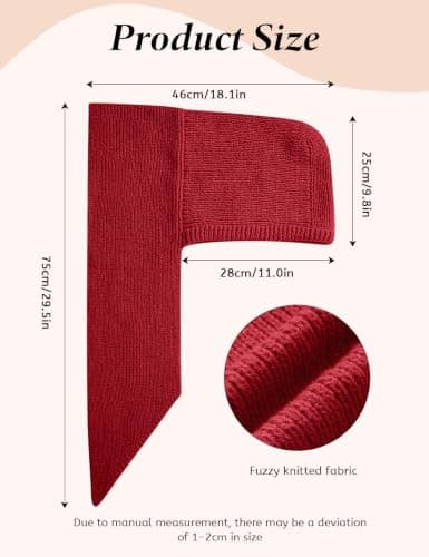 heekpek Hooded Scarf for Women 2 in 1 Hat Scarf Red — view 5