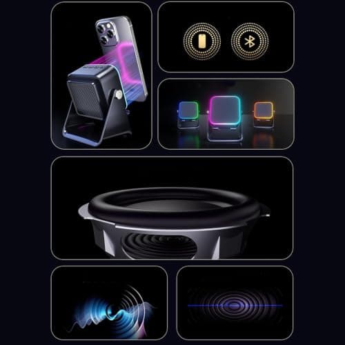 Induction Speaker, Audio Station with Light, 10W Phone Holder Charger Speaker, Versatile Audio Stand & Charger Induction Speakers for Birthday Travel Home Men Women — view 4