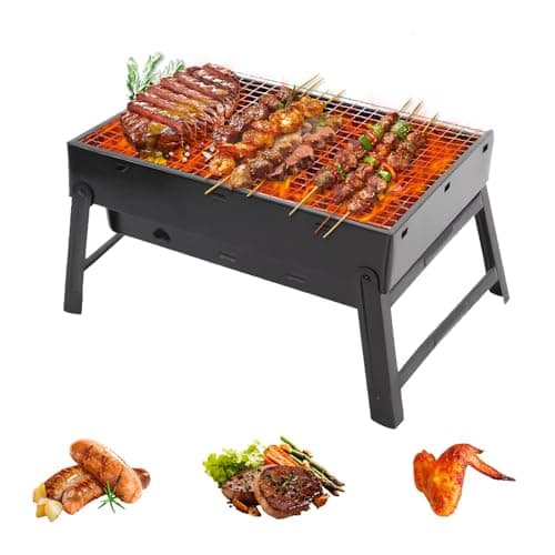Portable BBQ Grill Foldable Barbecue Grill Rack Burning Charcoal Grill