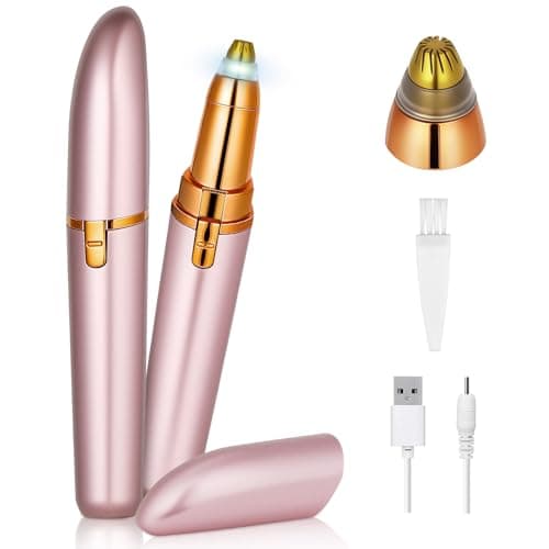 AYBUY Eyebrow Trimmer for Women, Rechargeable Eyebrow Shaper, Rose Gold