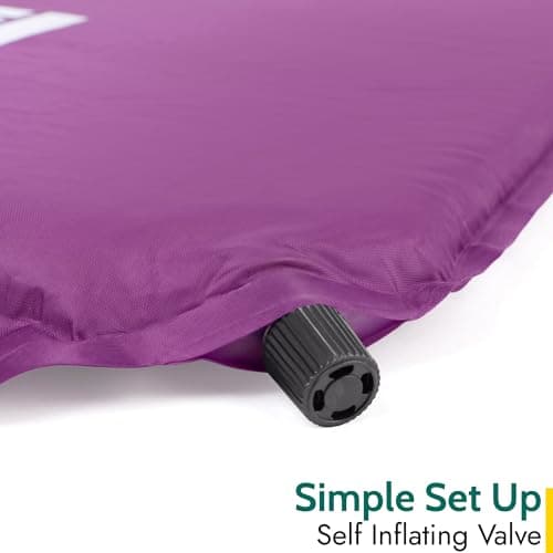 Trail Self Inflating Camping Mat, Double, Purple — view 3
