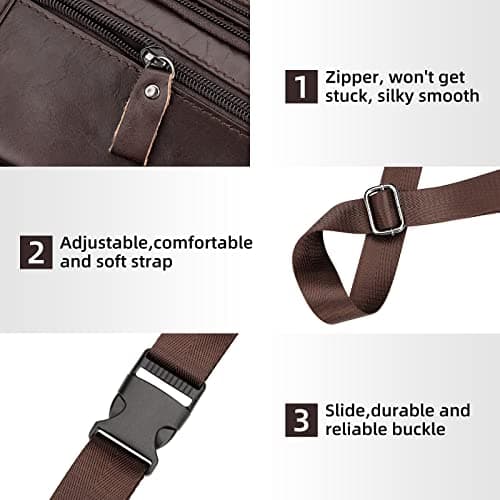 Bumbags Leather Fanny Pack for Men Women, foldie Travel Bag Cross Body — view 5
