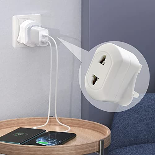2 Pack Shaver Adapter Plug UK, Electric Toothbrush Adapter Plug UK, Toothbrush Adapter Plug UK, Bathroom Plug Adaptor UK, Plug for Toothbrush Charger UK — view 4