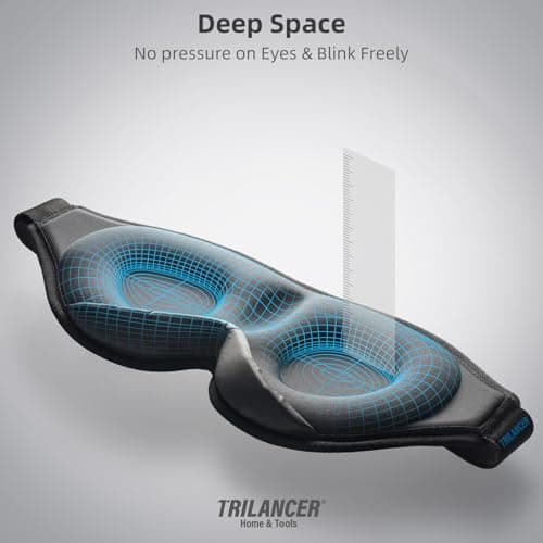 Trilancer Blackout Sleep Mask, 3D Eye Mask for Sleeping, Men & Women-Black — view 5
