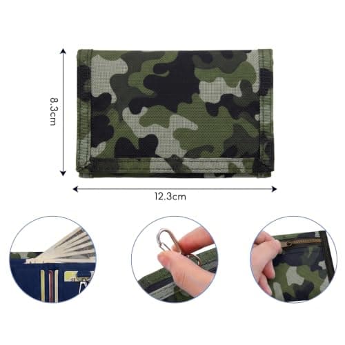 YWKJDDM ﻿ Slim Wallet Men's Wallet with Chain Clip Zipper, Camouflage ﻿ — view 2