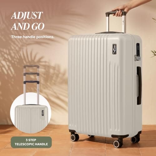 LUGG Vacay 32 Inch Suitcase, ABS Hard Shell Luggage with TSA Indent Lock, Aluminium Trolley Handle, 360° Spinner Wheels, Water-Resistant & Durable, Airline Compatible (86 x 31 x 58cm)-1 Year Warranty — view 5