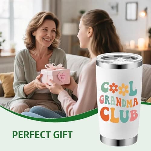 Yuecda Mothers Day Grandma Gifts-Cool Grandmas Club Tumbler 20oz, Birthday Gifts for New Grandmas, First Time Grandma-to-be, Nana, Mimi, Gigi Christmas Coffee Cup — view 6