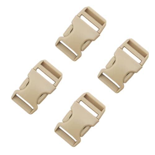 4PCS Plastic Buckle Clips 25mm Quick Side Release Buckles Khaki 1 Inch