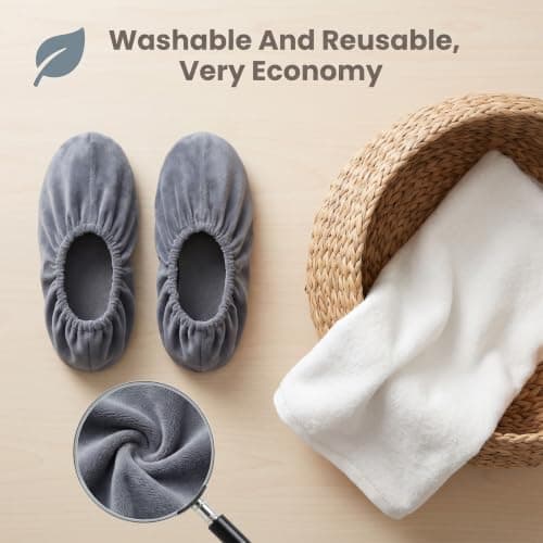 Xindojuz 3 Pairs Reusable Non Slip Shoe Covers for Indoors — view 5