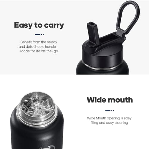 HydroPal Vacuum Insulated 500ml Stainless Steel Water Bottle with Dual Lids — view 4