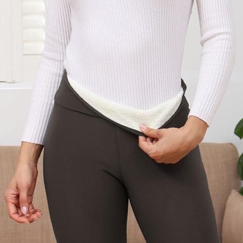 Thermal Leggings Women High-Waisted Fleece Lined for Winter — view 6
