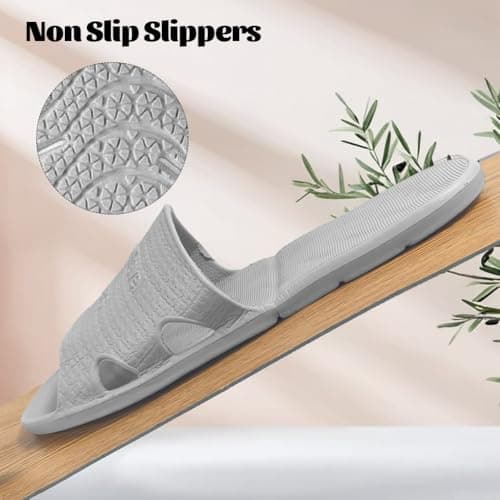 AffeGifts Foldable Shower Slippers, Portable Travel Slippers Foldable Sandals Quick Dry Non Slip House Bathroom Shower Slipper (Grey, UK Footwear Size System, Adult, Men, Numeric Range, Medium, 7, 9) — view 4
