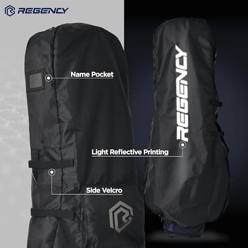Regency Golf Bag Travel Rain Cover - Premium Waterproof Storage Protector for Golf Clubs, Durable Golfbag Club Covers - Universal Fit, Easy Access Design (Black) — view 6