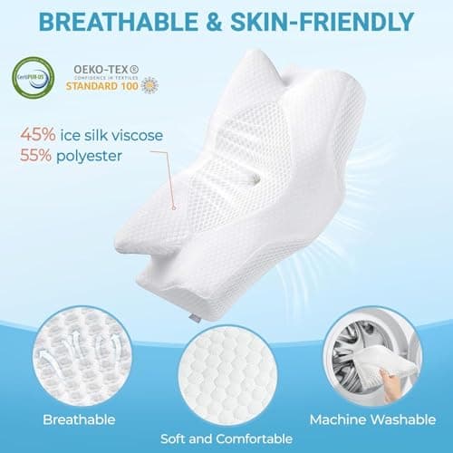 Elviros Cervical Memory Foam Neck Pillow for Neck Pain Relief — view 5