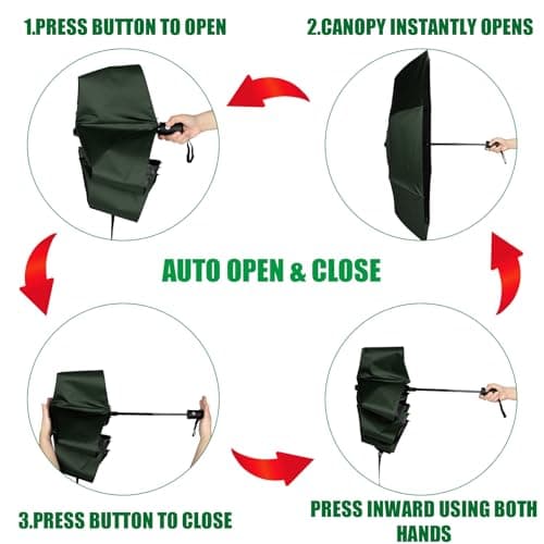 Kajaia 4 Pack Windproof Travel Umbrellas, Automatic Open and Close Folding Rain Umbrella Compact Collapsible for Men Women, Multicolor, 38.5 inches/ 98 cm — view 4