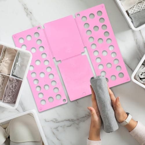 Clothes Folding Board Fast Shirt Folder for Adults Laundry (pink)