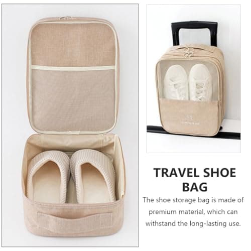 Travel Shoe Storage Bag for Shoes, Oxford Cloth, Khaki — view 6