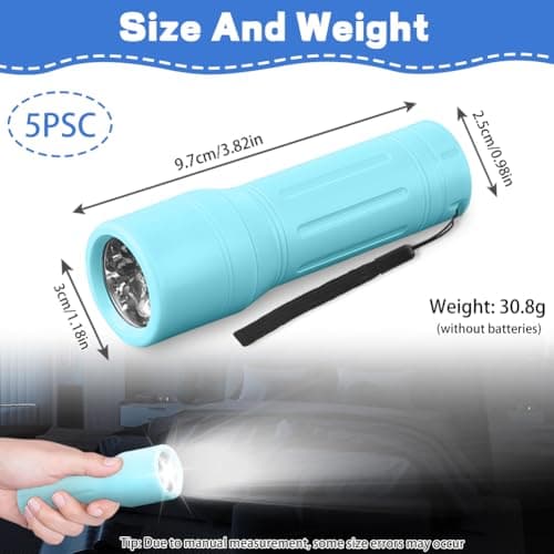 flintronic 5 Pack LED Small Torch, Mini Pocket Flashlight with 9 LEDs, Portable Torches with Lanyard, Super Bright, for Camping Hiking Outdoor Gifts, Batteries Included — view 2