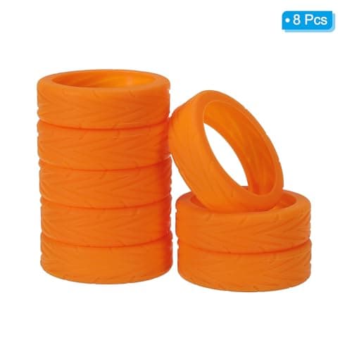 PATIKIL Luggage Wheels Covers, 8Pcs Luggage Wheel Protector Covers Silicone Suitcase Wheel Covers for Suitcase Most 8-Spinner Wheels Caster, Orange — view 3