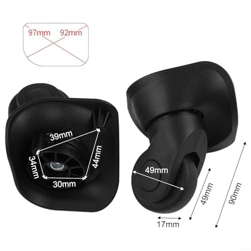 2 Pack High Strength Quiet Plastic Rolling Caster Wheels S & L Sizes Spare Repair Parts For Travel Suitcase Luggage Trolleys(Black S) — view 4