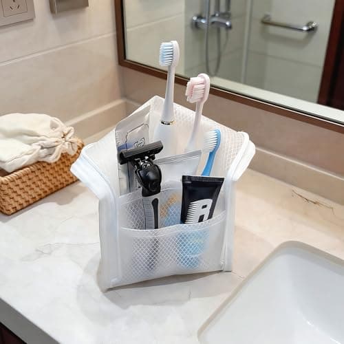 Azoisuwr 2 Pcs Standing Toiletry Bag, Portable Lightweight Travel Toiletry Bag, Large Capacity Waterproof for Travel Storage Toothbrush Toothpaste Makeup Brush — view 4