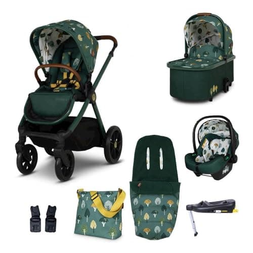 Cosatto Giggle 4 Travel System Everything Bundle | Pram, Pushchair, Carrycot & Tote, Infant Carrier Car Seat & Base | Birth-4 Years, i-Size Group 0 | Compact Fold, Footmuff, Bag, Raincover (Faraway)