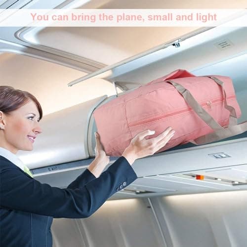 2pcs Foldable Travel Bag, Small Holdall Bags for Women, Carry on Duffel Bag — view 5