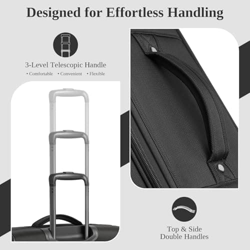 British Traveller Cabin Suitcase, Lightweight Softside Hand Luggage — view 3