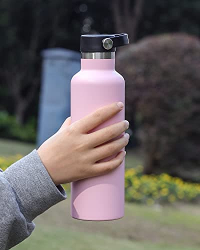 Sivaphe Water Bottle Insulated Bottle Drink Flasks Leak-Proof for Sports Outdoor Stainless Steel, Double Walled Vacuum with Lids and Straw 750ml Pink — view 6