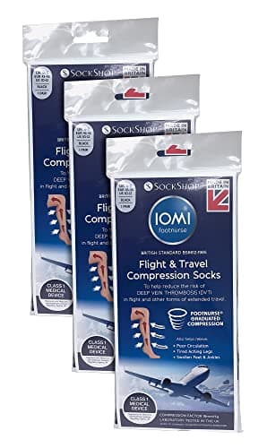 IOMI 3 Pair Mens Flight Graduated Compression Socks for DVT Travel — view 4