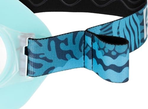 CRESSI since 1946 - Force Mask - Separate Polycarbonate Lenses and Soft TPR Face Mask Ideal Snorkelling Surface Swimming and Beach Holidays - Ice Cyan Elastic Strap Coral Blue - One Size - Adult — view 4