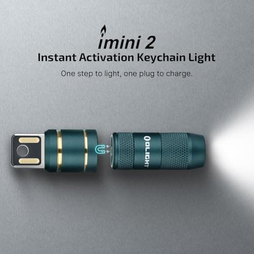 OLIGHT IMINI 2 Keychain Light 50 Lumens EDC Rechargeable Mini Torch, Magnetic Base Lamp with Integrated USB Plug, High Performance Compact LED Flashlight for Daily Carry (Dream Blue) — view 2