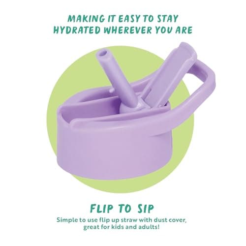 Polar Gear 1L Tracker Bottle with Easy Flip Up Straw & Hydration Tracker Markings - Heather — view 5
