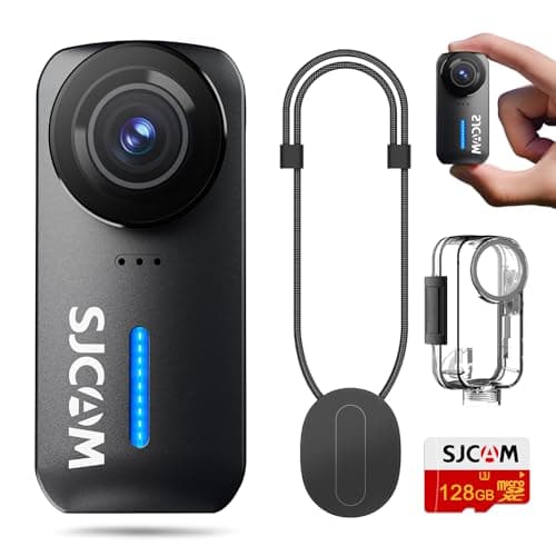 SJCAM C110 Plus Mini Body Camera, with 128GB Card, 4K 170° Fov|Bodycam with Audio & Video Recording, 6-axis Stabilisation,8x Zoom,30M Waterproof Pocket Action Cam Vlogging Camera,f/1.8 POV Cam, Black
