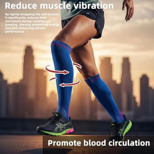 Gcbiger Compression Socks (3 Pairs) for Men Circulation 20-30 mmhg Medical Compression Stockings Women Nursing (02 Black+Blue+White, S-M) — view 5